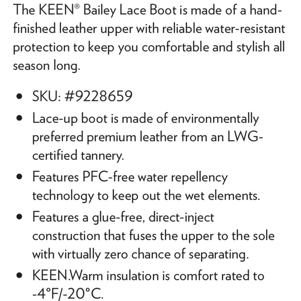 Keen Bailey Lace Boot, thermal, brown leather - Picture 8 of 9
